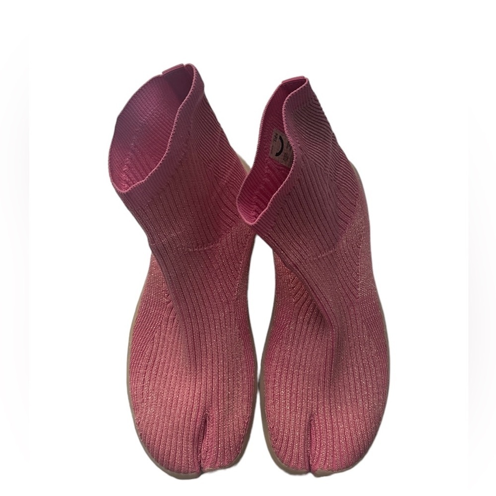 iLYSM Tabi Pink Glitter Knit Toe Pull on Sock Sneakers Size M9 W10.5 RARE